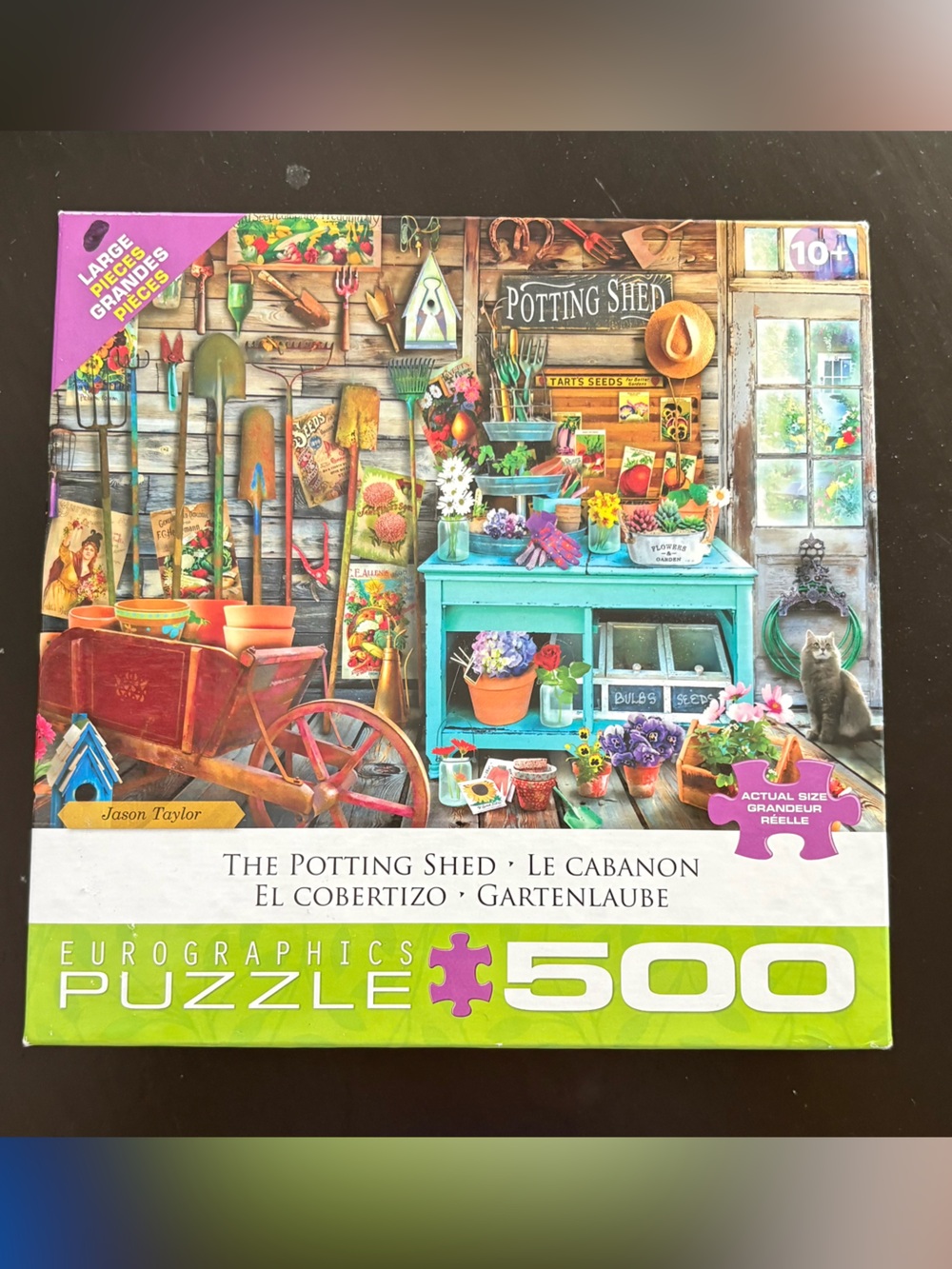 Potting Shed 500-Piece Jigsaw Puzzle - Colorful Garden Scene - Picture 3 of 6